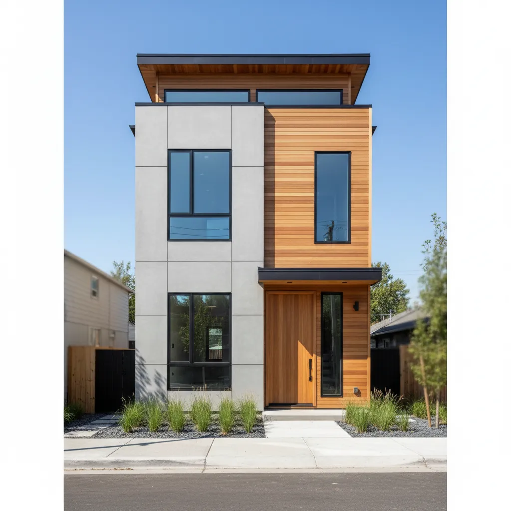 Example of modern narrow house built on a 20x60 urban lot