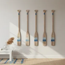 How to Arrange Multiple Decorative Oars on a Narrow Wall