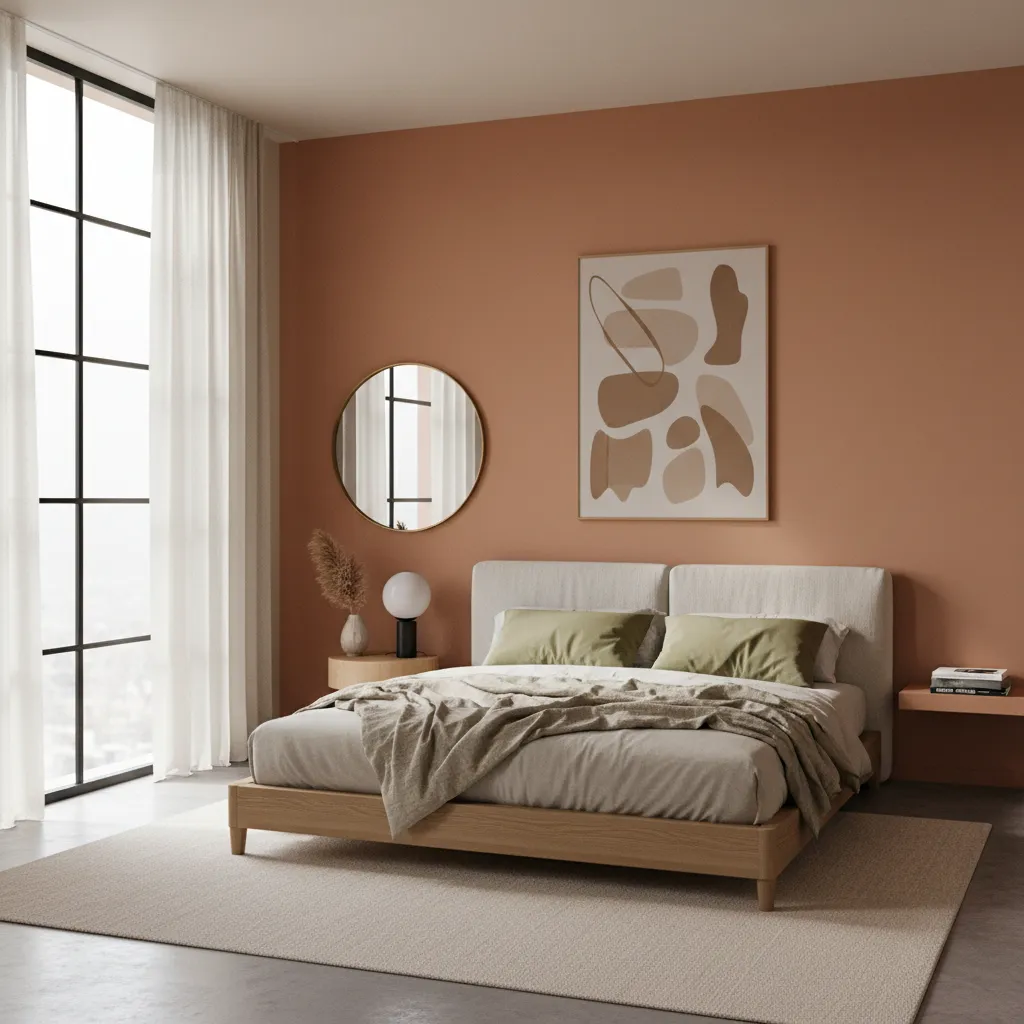 Habitación iluminada con luz natural mostrando cómo cambia el color de las paredes