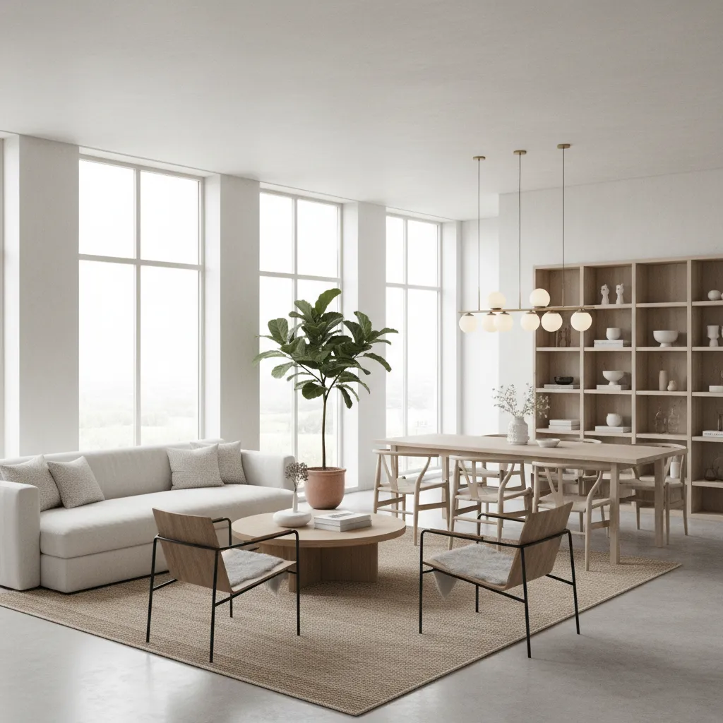 Interior de vivienda con abundante luz natural