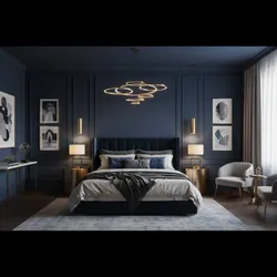 Lighting Optimization for Navy Blue Bedrooms With Gold Decor