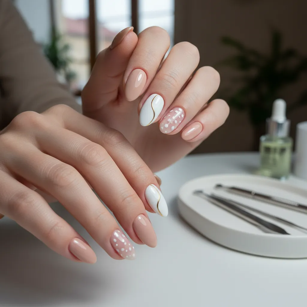 Combinaciones de colores neutros para uñas elegantes