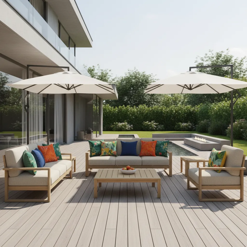 modern patio furniture with brand new outdoor cushion covers