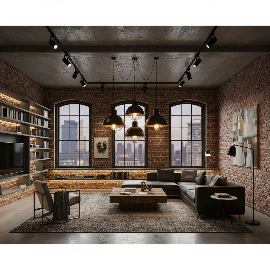 Iluminación en loft estilo neoyorquino