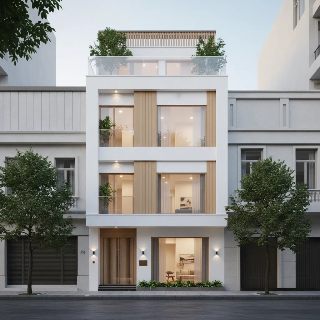 Mẫu thiết kế nhà ống mặt tiền 4m đẹp: Giải pháp tối ưu cho nhà phố hẹp