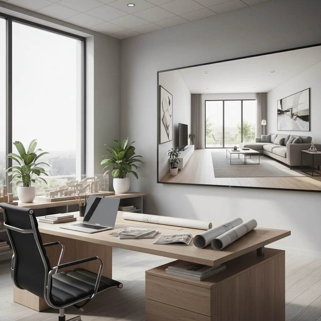 phối cảnh 3D nhà phố hiện đại trong quá trình thiết kế
