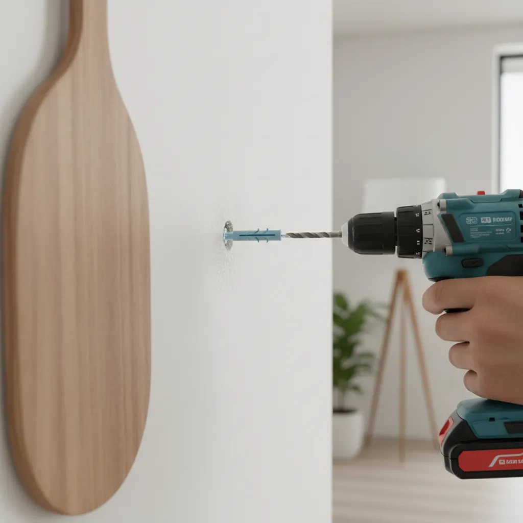 Installing heavy duty wall anchors for paddle wall decor