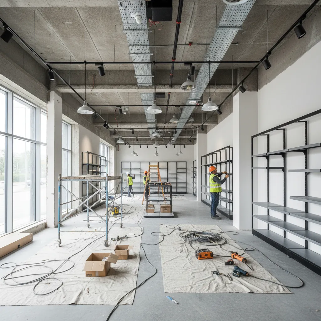 Proceso de construcción y ejecución de obra en un local comercial