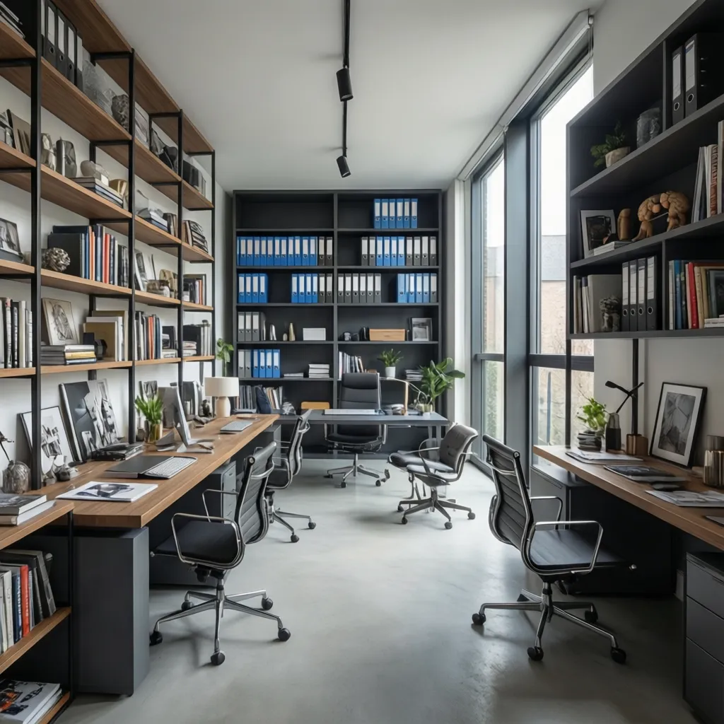 Office Bookshelf Design Trends Across Different Industries: See how creative studios, corporate offices, academics, and remote professionals design bookshelves that support the way they actually work.