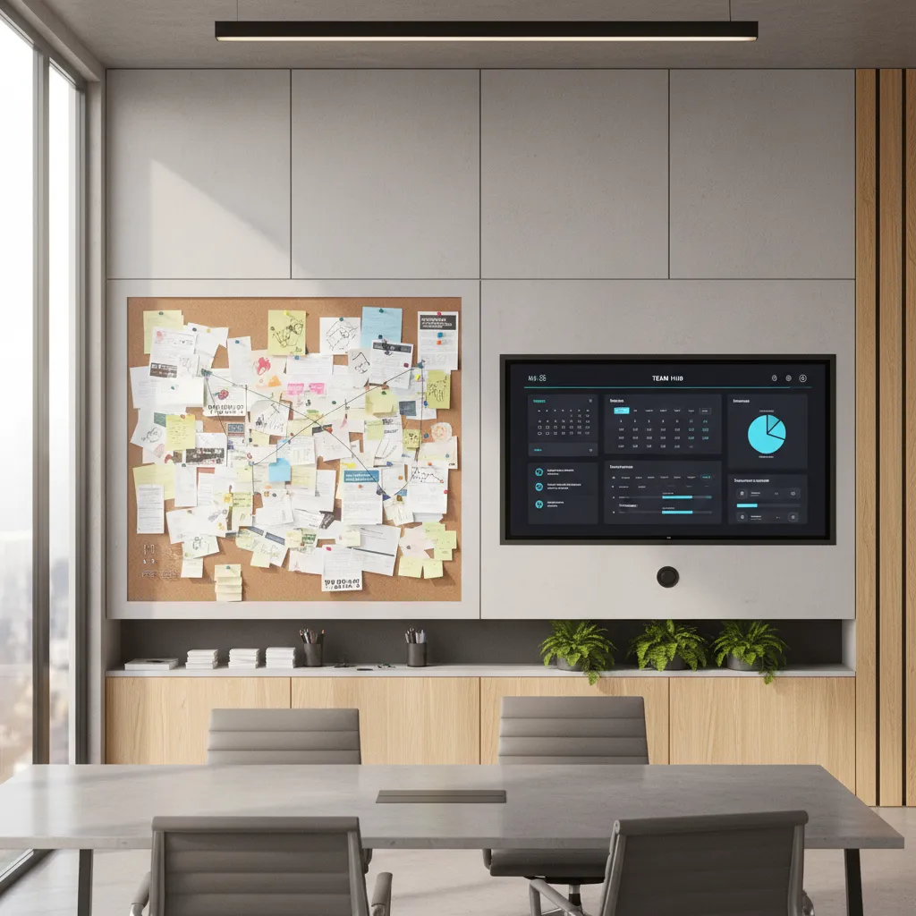 Physical vs Digital Bulletin Boards: A designer’s real‑world take on choosing between traditional office boards and modern digital displays for workplace communication