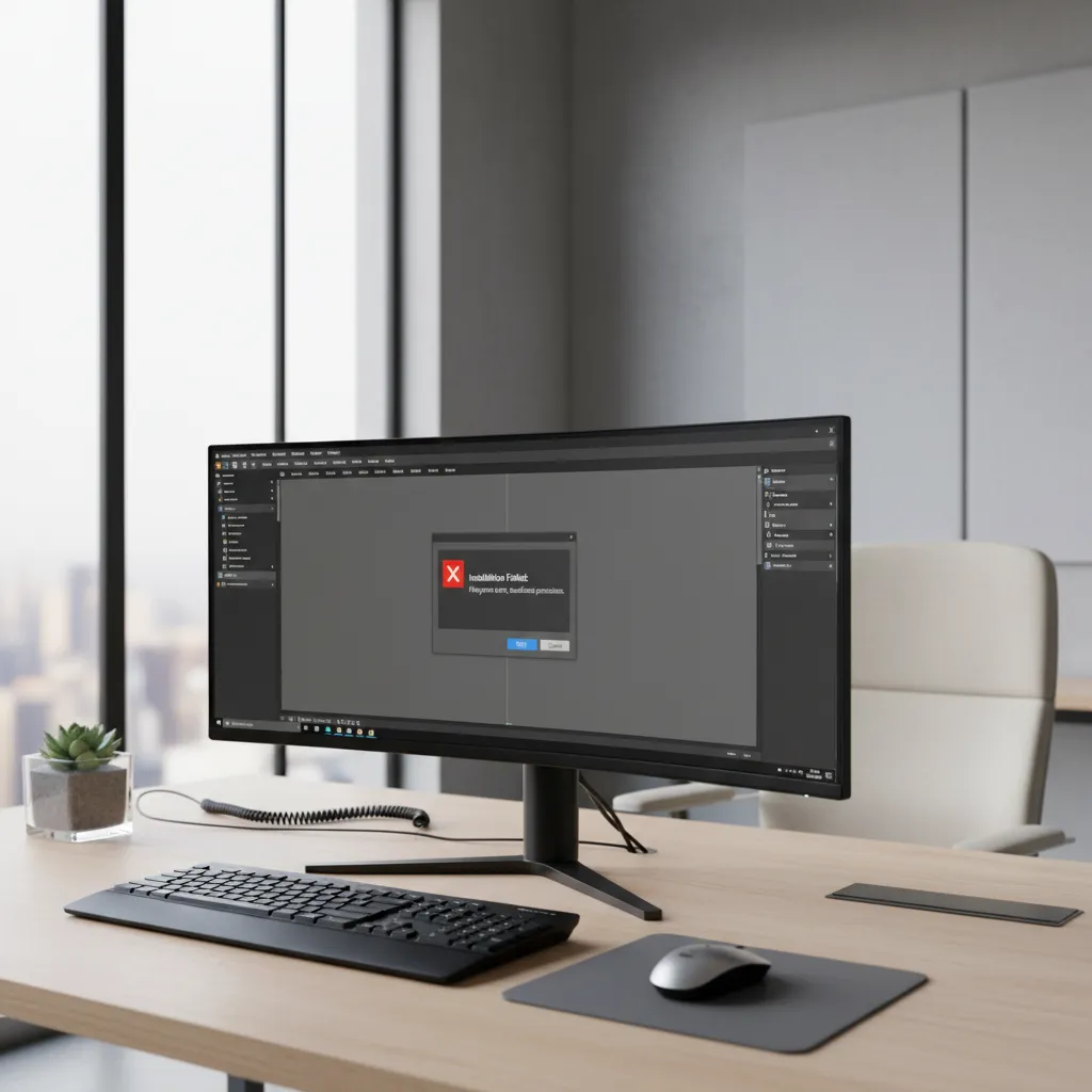 Computer displaying installation error while installing floor plan software