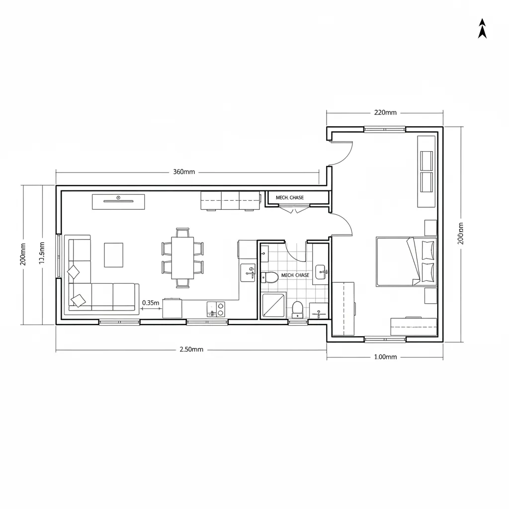 Offset L: Two-Module with Quiet Wing
