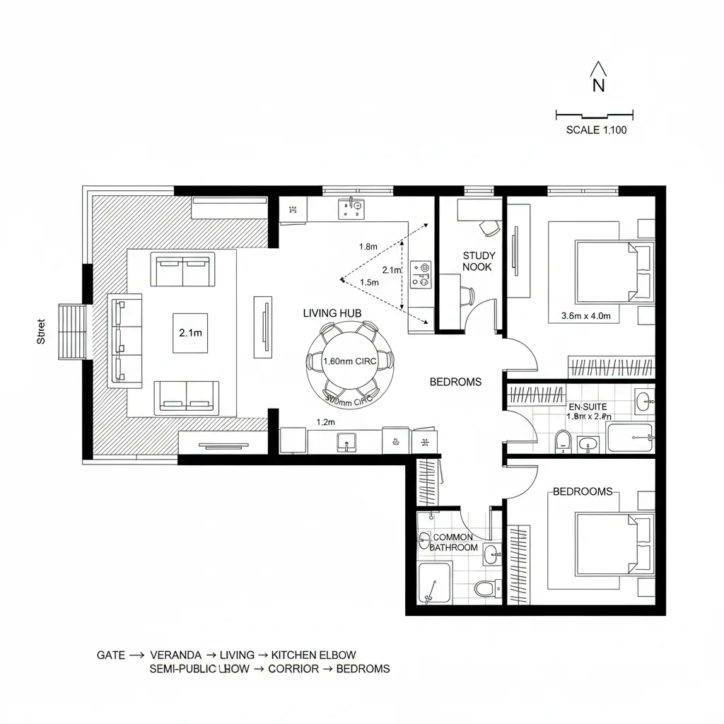 Offset L with Shaded Veranda