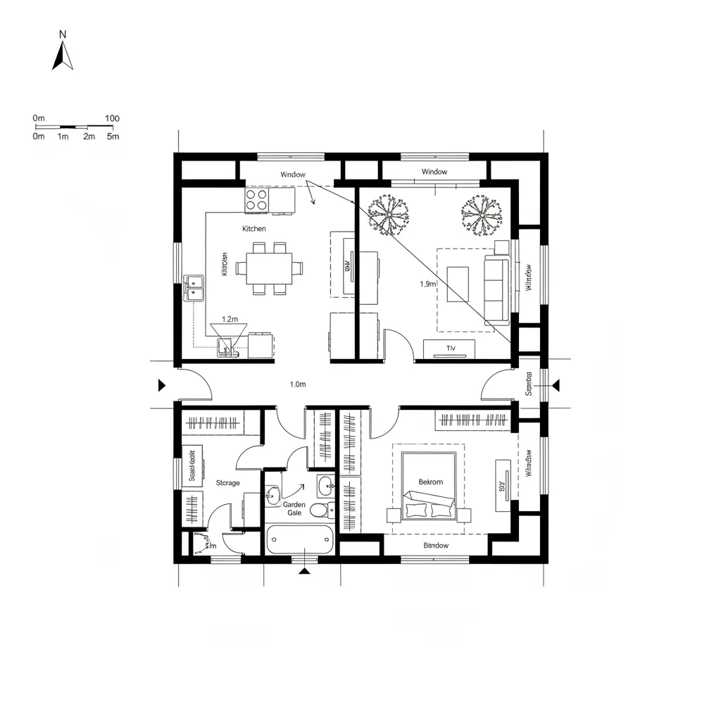 One-bedroom courtyard loop