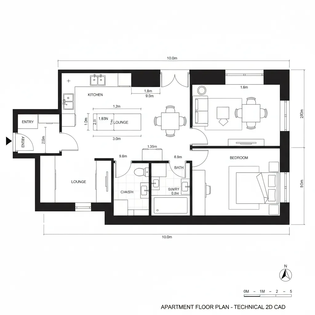 1-Bed Starter: Split-Band Plan with Quiet Channel