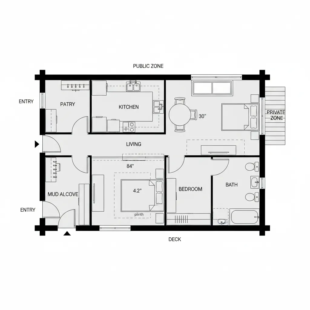 One-Bedroom Linear Spine