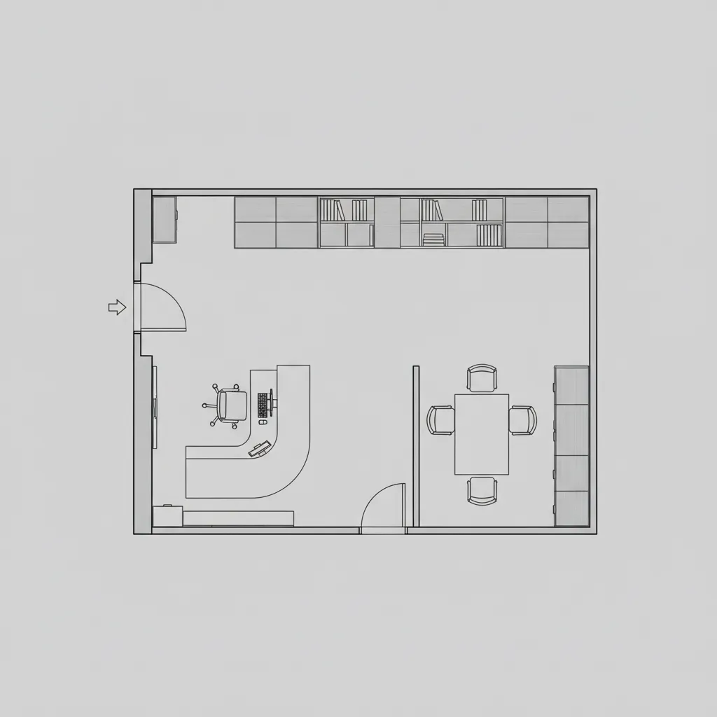 simple floor plan template for a small business one room office layout