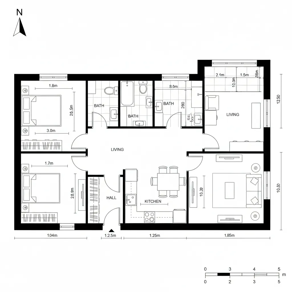 One-Bedroom Core: Split Spine, Quiet Node