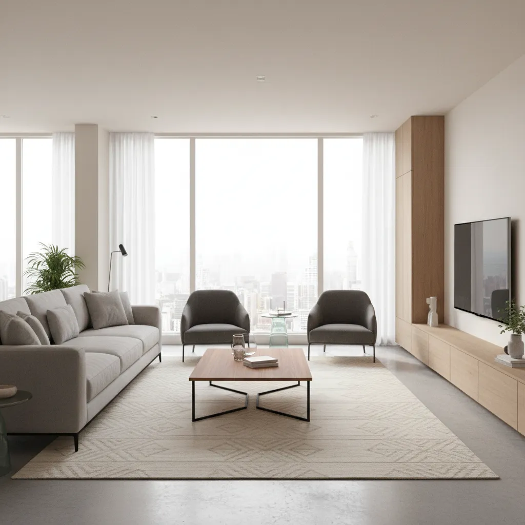 3D preview generated from an online floor plan tool showing living room layout