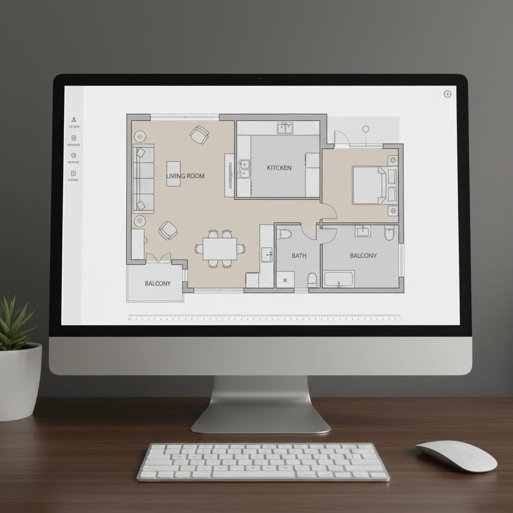 Example of a digital home layout created with an online floor plan design tool