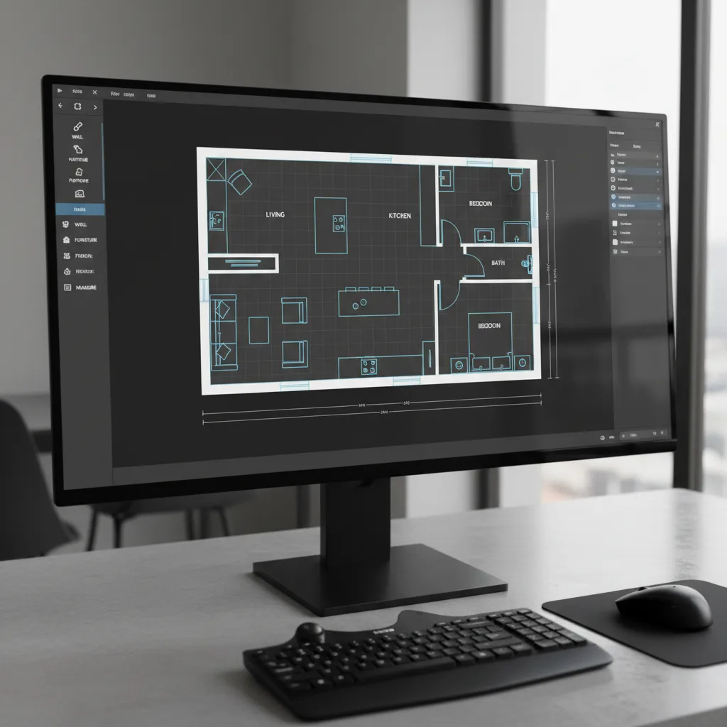 2D floor plan editor used on interior design website