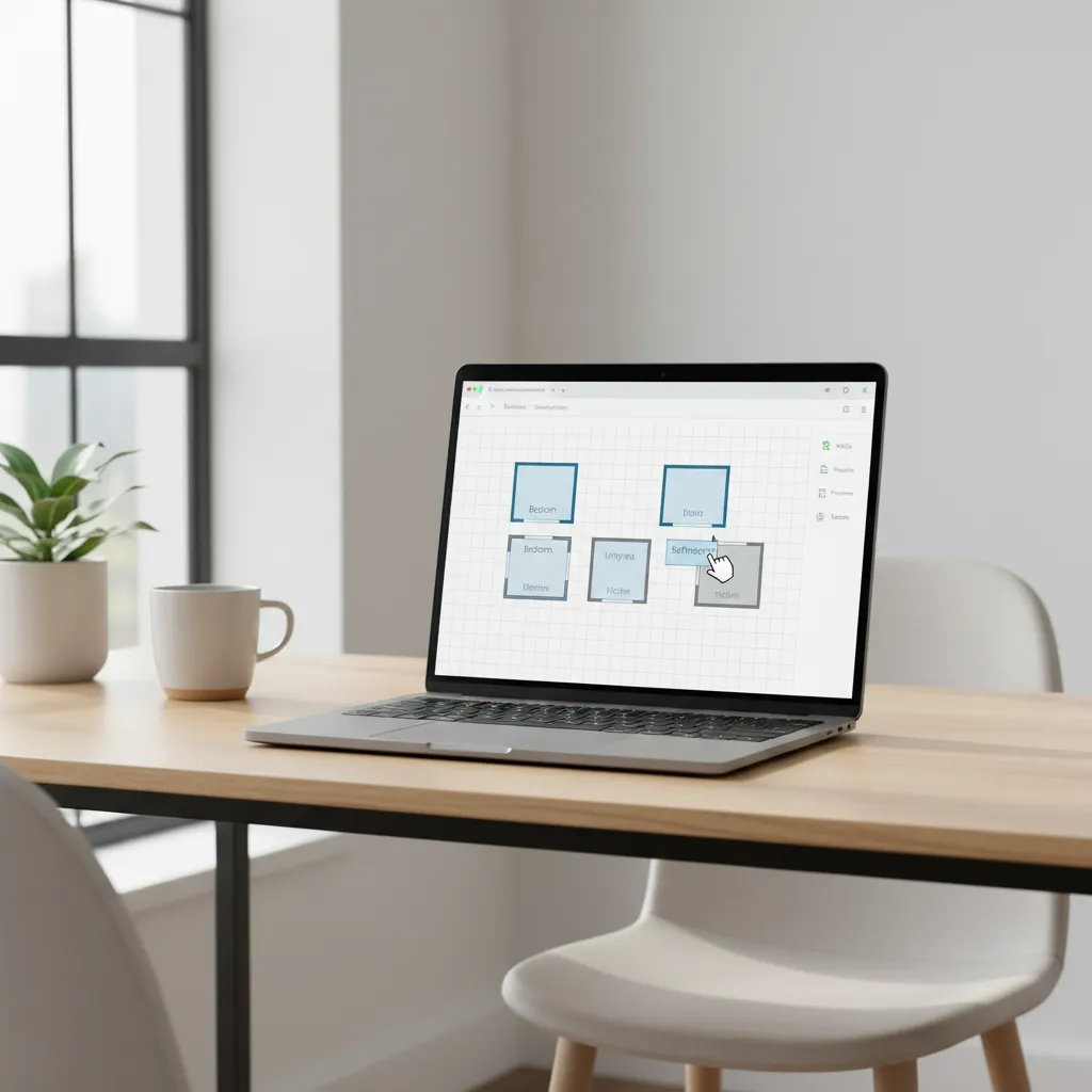 browser based floor plan tool showing drag and drop room layout editor