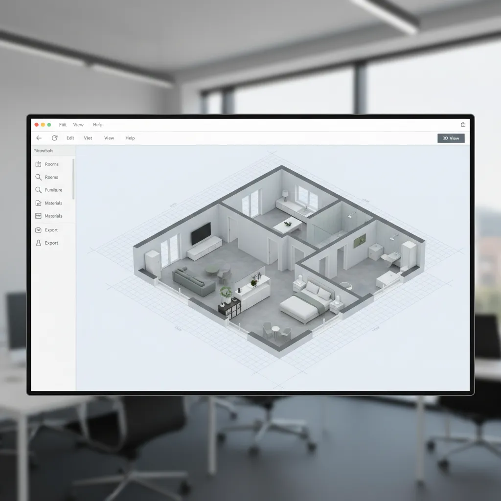 online floor planner generating a 3D isometric home layout