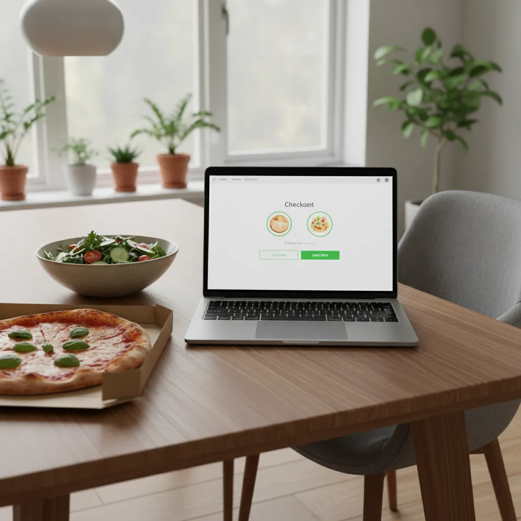 online food ordering checkout screen with gift card payment option