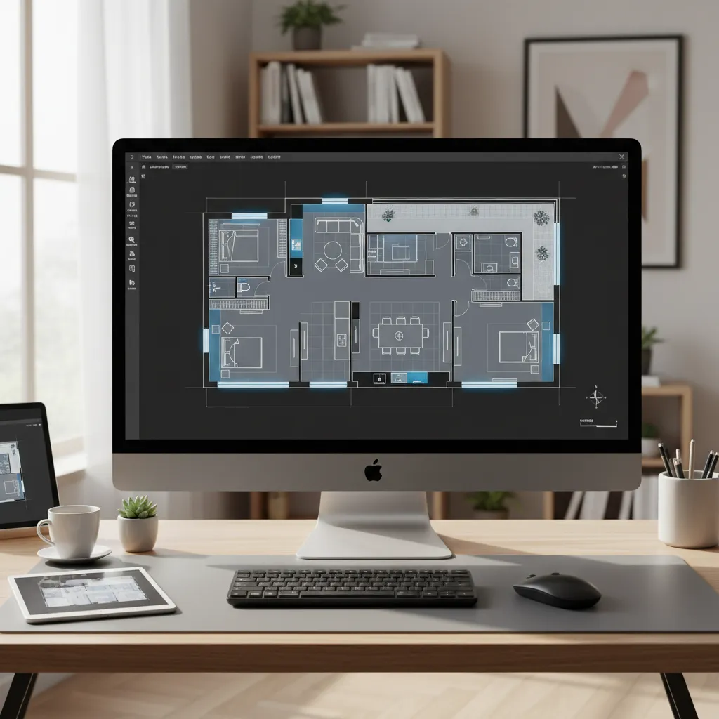 Plano digital de una vivienda diseñado en una herramienta online
