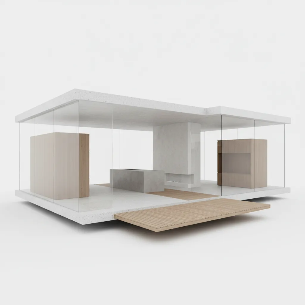 2-Bedroom 2-Bath Open Concept, Composed for Near-Future Living: A spatial interface where flow, sightlines, and storage behave like code for the next five years