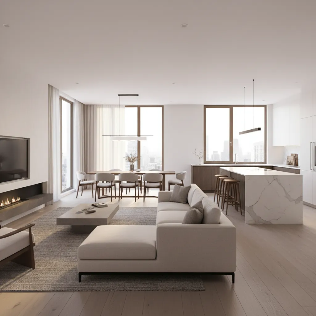 How to Zone an Open Dining Kitchen and Living Room Effectively