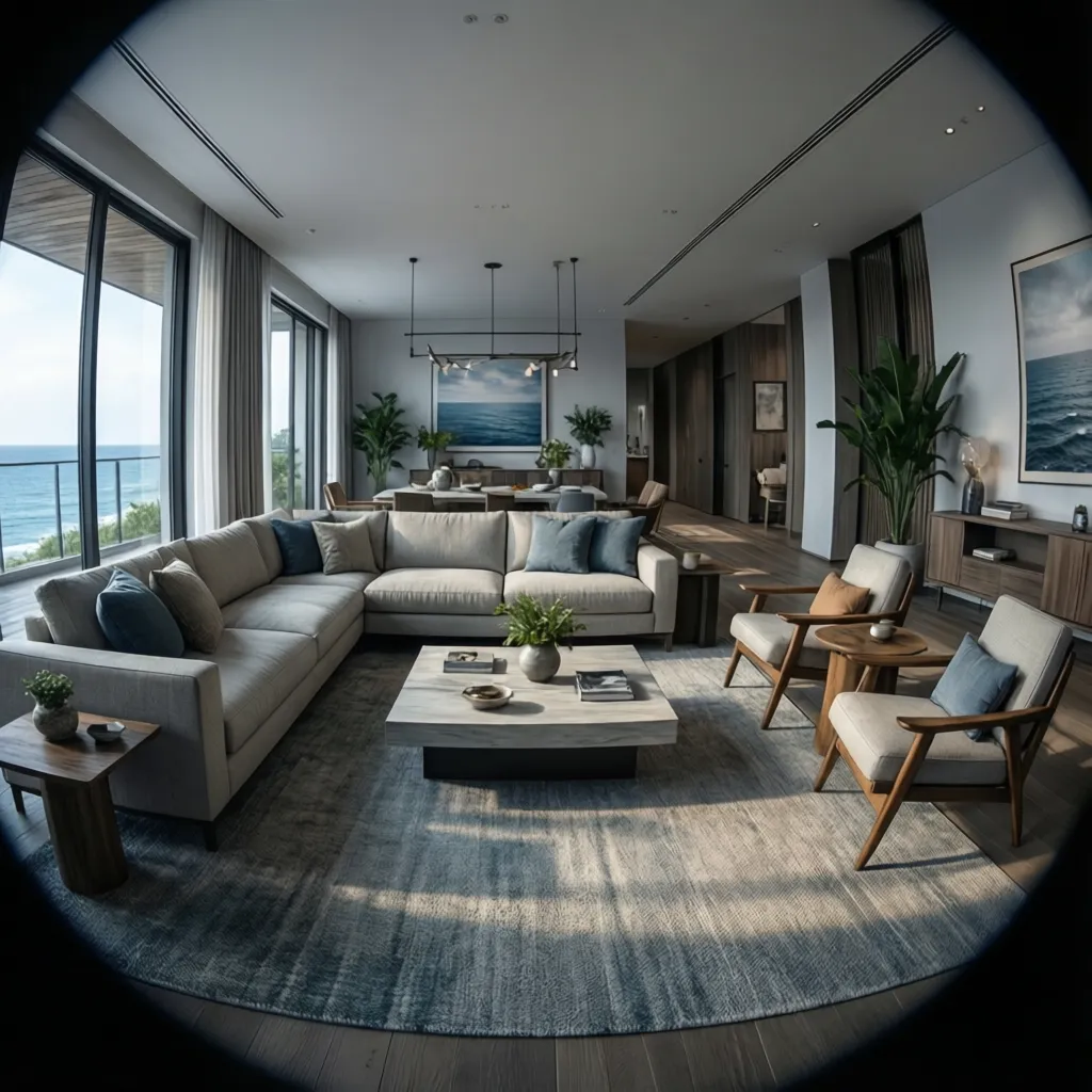 open floor plan living room furniture zoning with rug and sofa layout