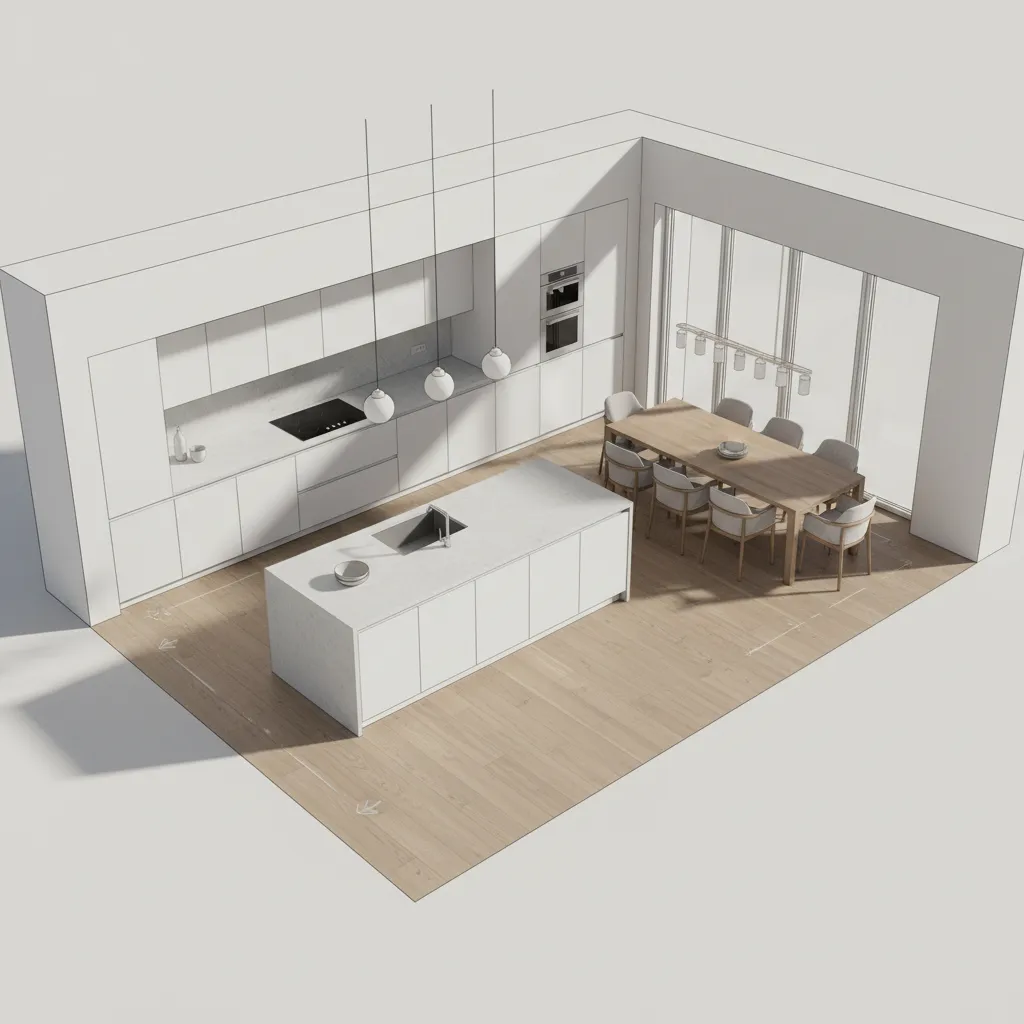 Interior Design for Open Kitchen with Dining