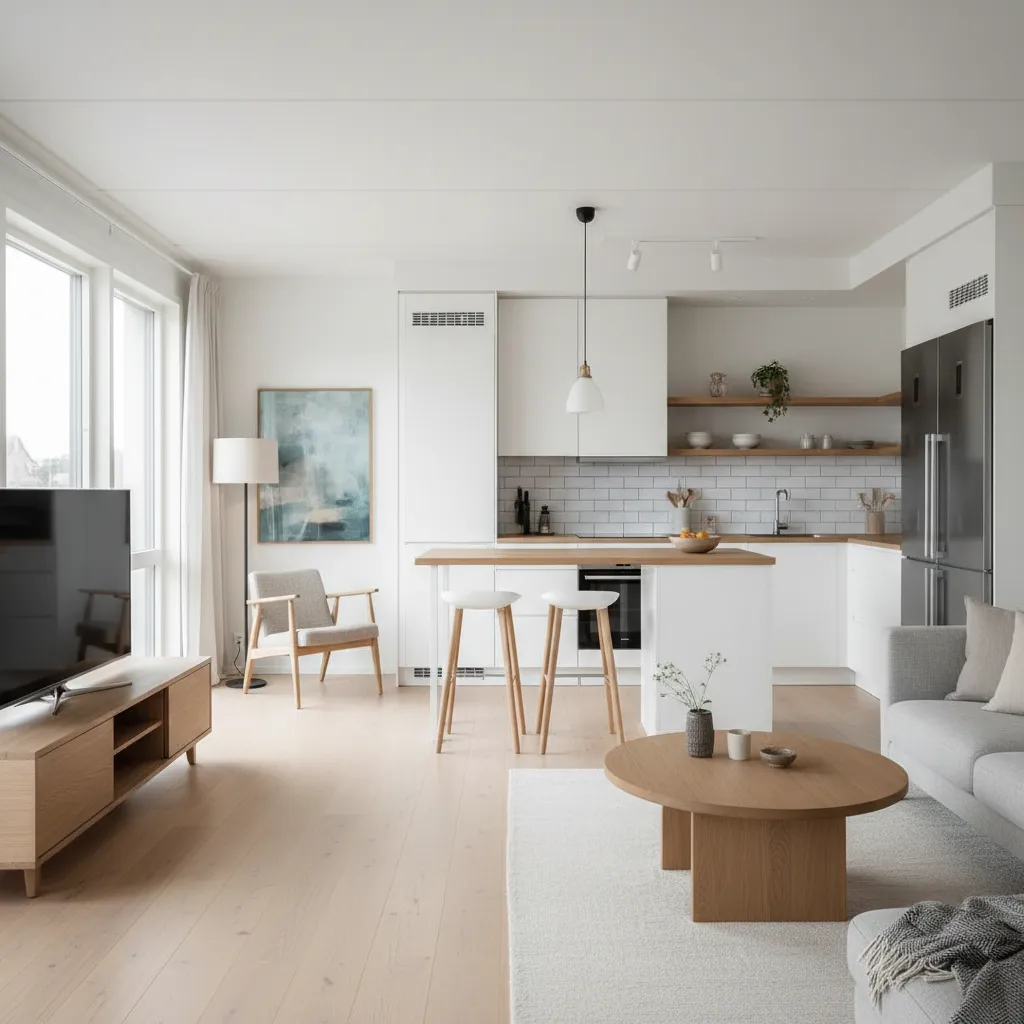 Apartamento pequeño con diseño de espacio abierto