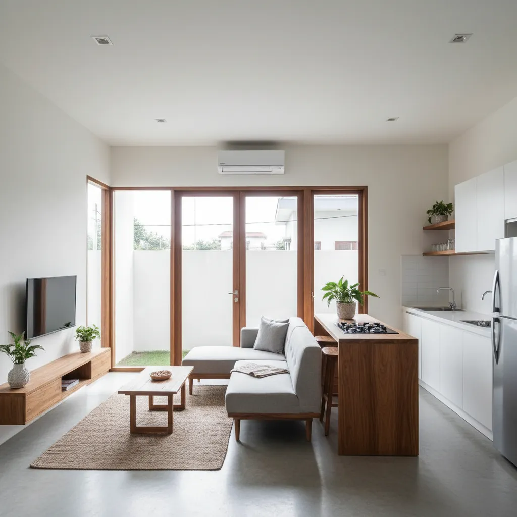 Interior rumah kecil dengan konsep open space