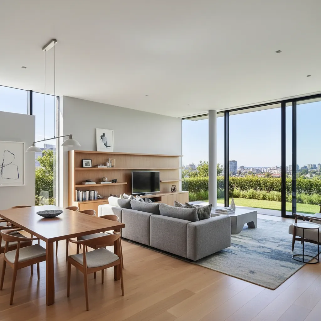 Ruang keluarga dan ruang makan dengan konsep open space