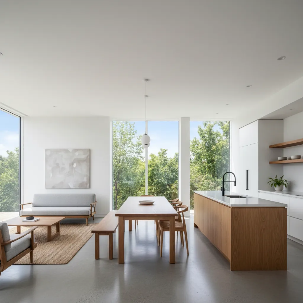 Interior rumah sempit dengan konsep ruang terbuka