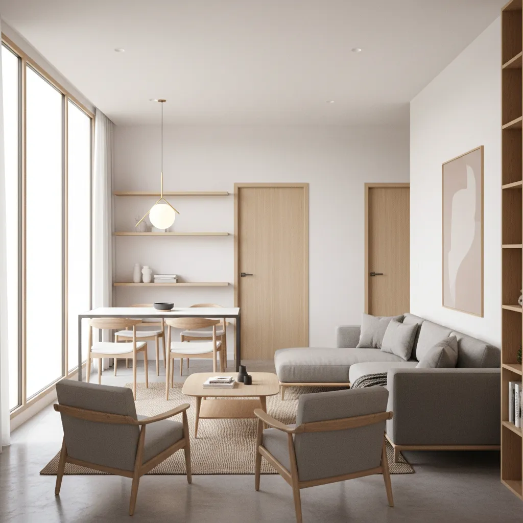 Interior open space rumah type 36