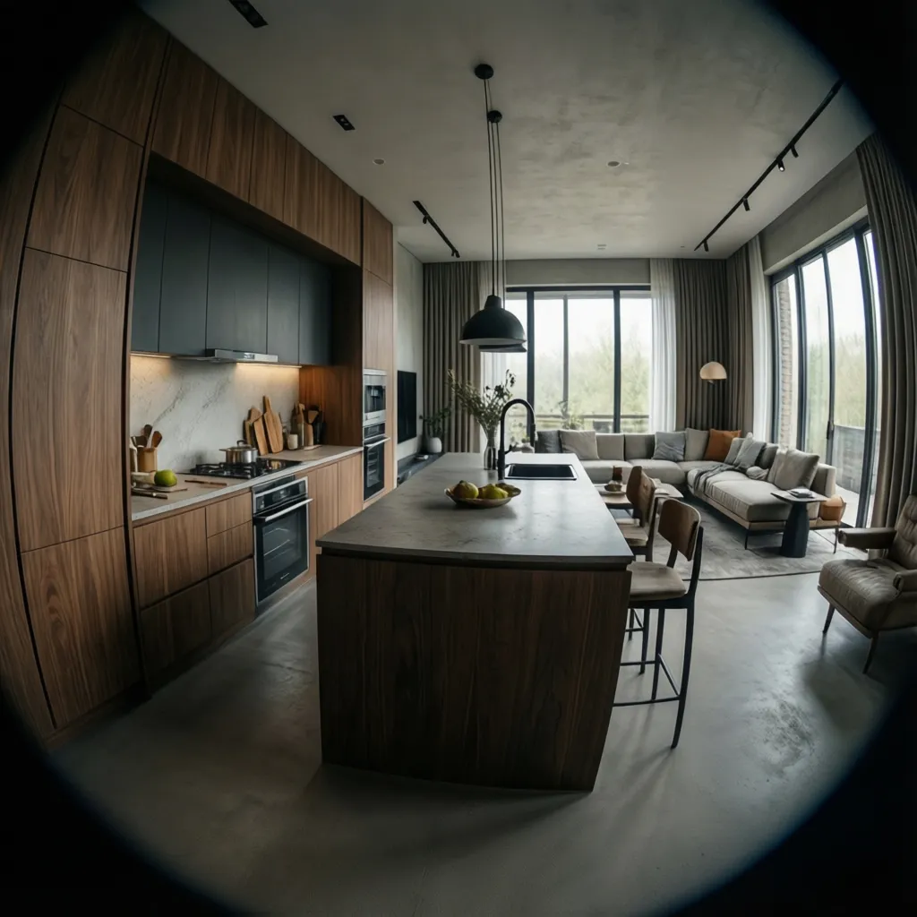 comparison of open kitchen and semi open kitchen with partial divider