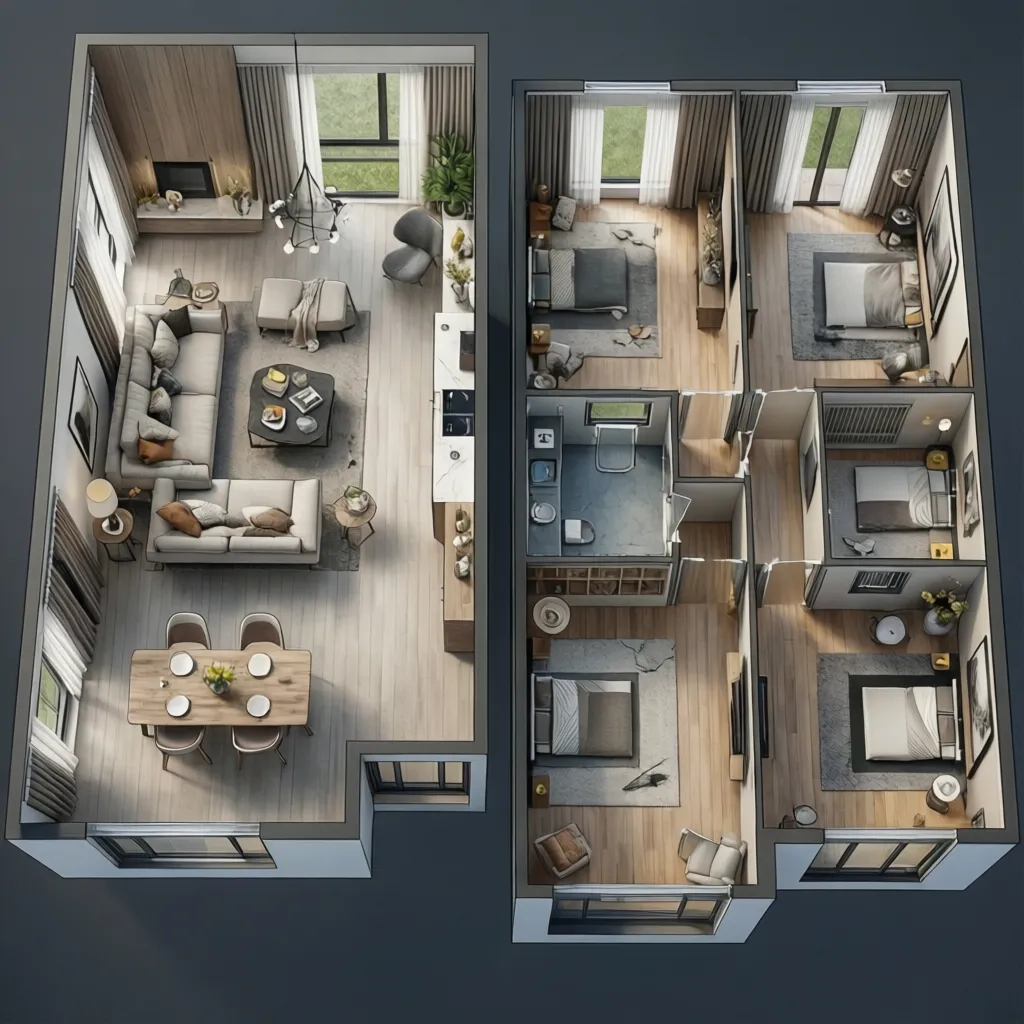 Open Concept vs Traditional Floor Plans for 3 Bedroom 2 Bath Homes
