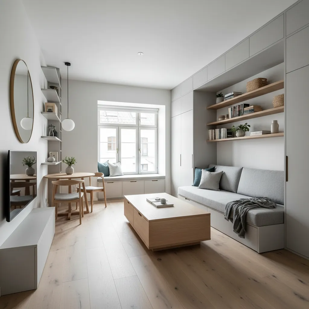 Apartamento pequeño optimizado con diseño inteligente