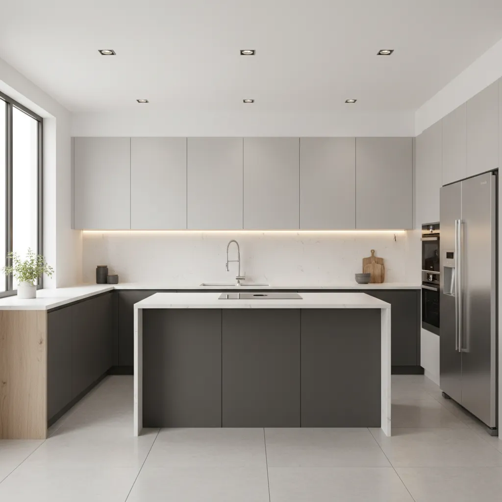 optimized 12x12 kitchen layout with improved lighting and workflow