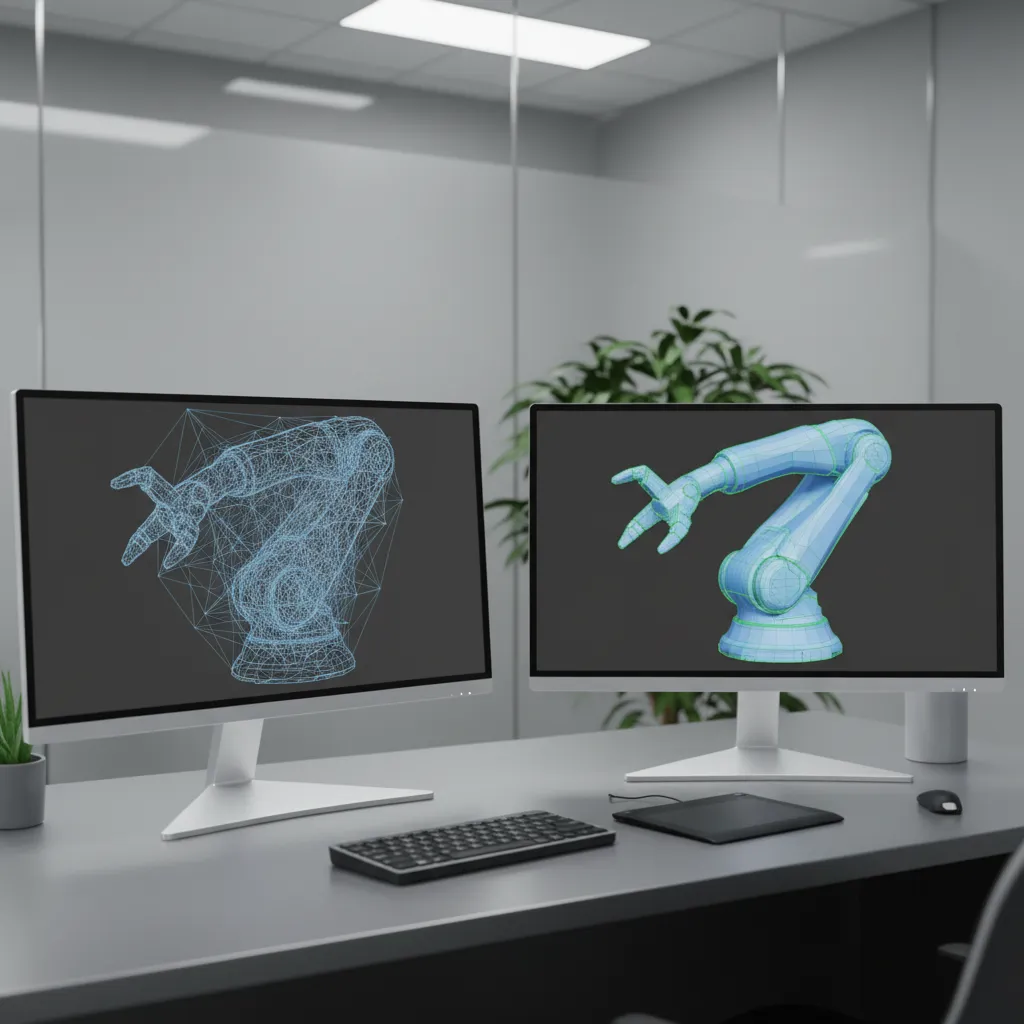 Comparison between optimized and heavy 3D models for website performance
