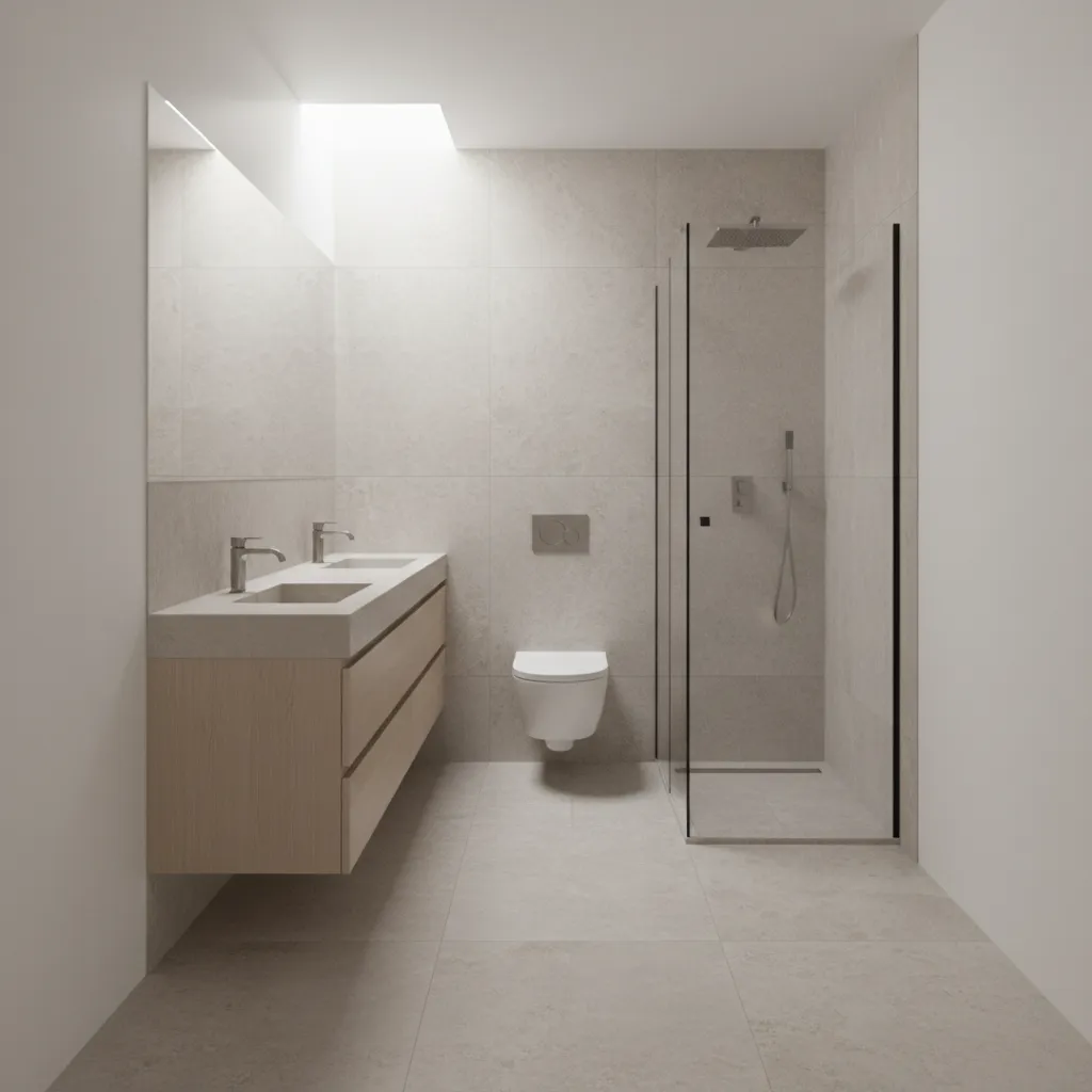 optimized 6 x 10 bathroom layout with clear walking path