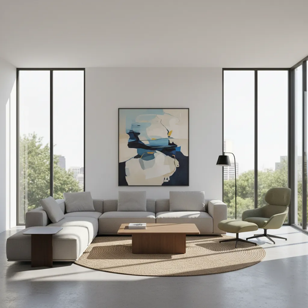 Architectural 3D scene showing simple daylight and HDRI lighting setup