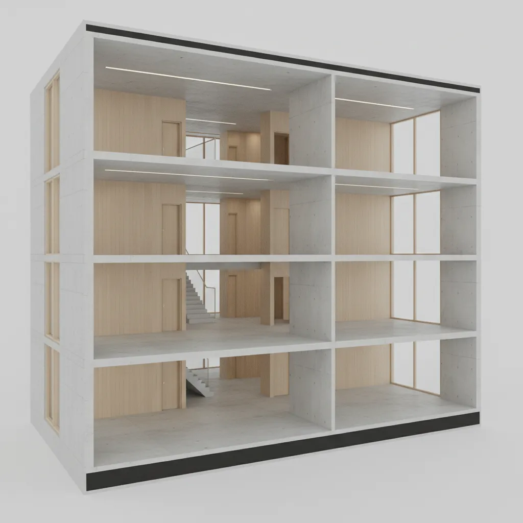 Clean optimized architectural CAD model prepared for rendering