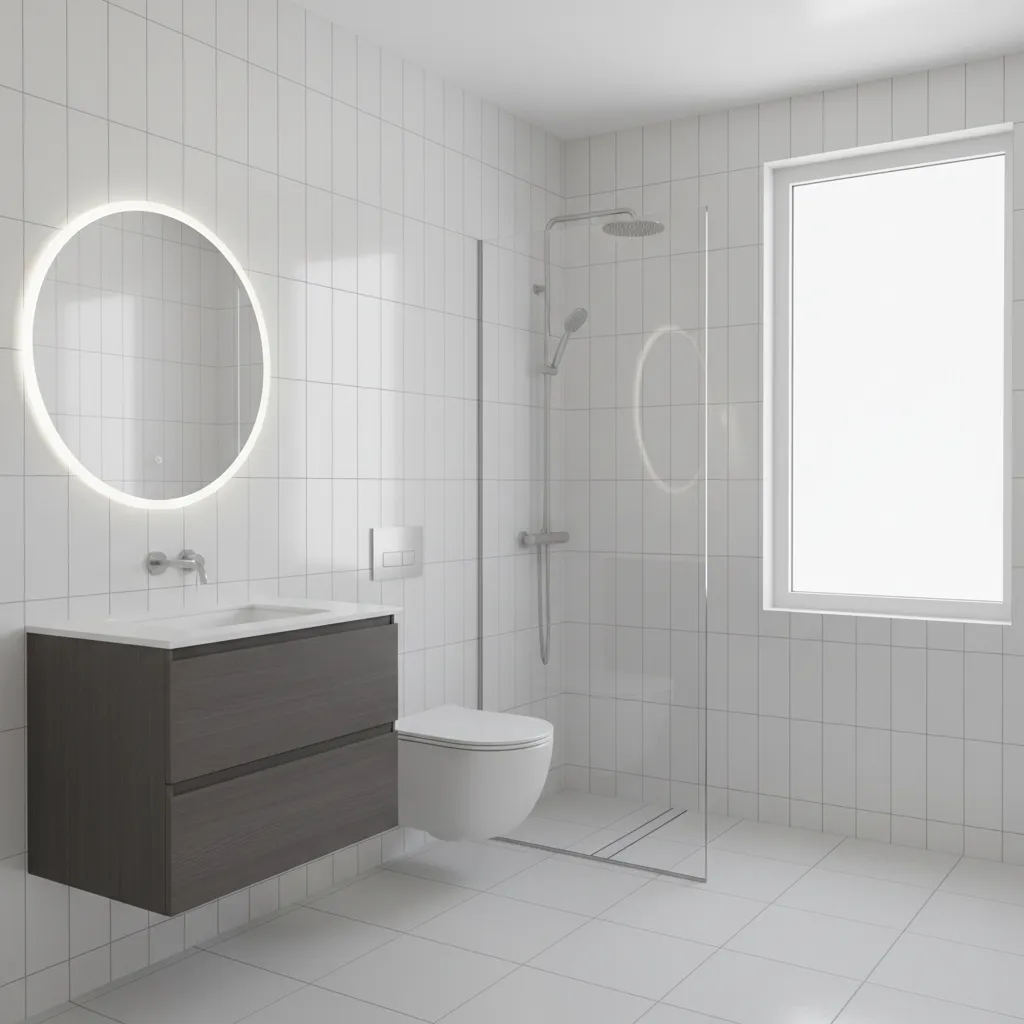 improved bathroom layout with better fixture spacing