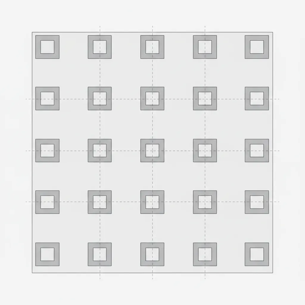 optimized flat slab layout with drop panels and column grid