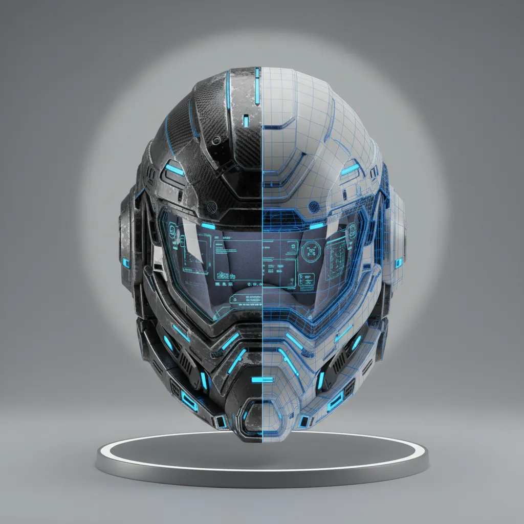 Optimizing Helmet 3D Models for Games and Real Time Rendering