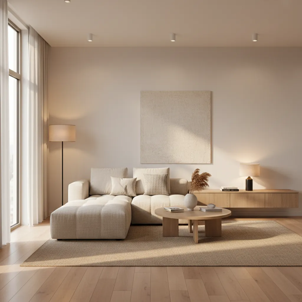 minimal interior lighting setup with few lights creating realistic rendering